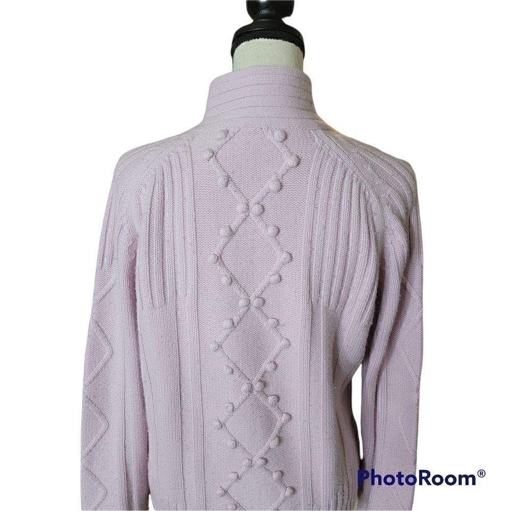 COPY - Sunice Quarter Zip, Wool Blend Ribbed Sweater. Size L. - Picture 4 of 9